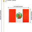 12 Pzas Bandera Perú poste madera maciza