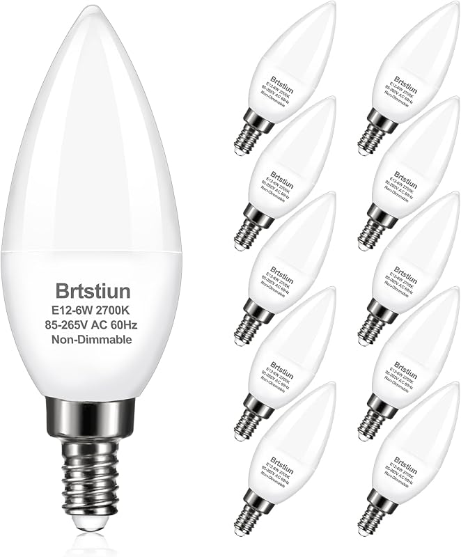 Bombilla E12 6W 2700K blanco cálido 600lm paquete 10