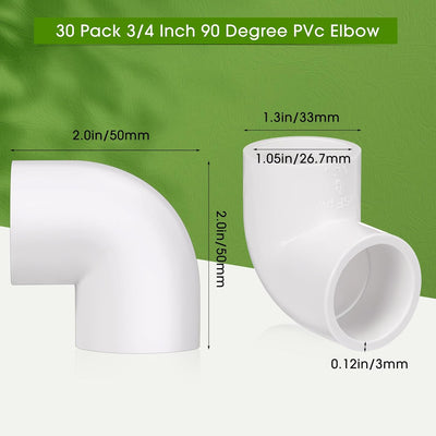 30 Pzas Conector PVC 90 Grados para Tubos Invernadero