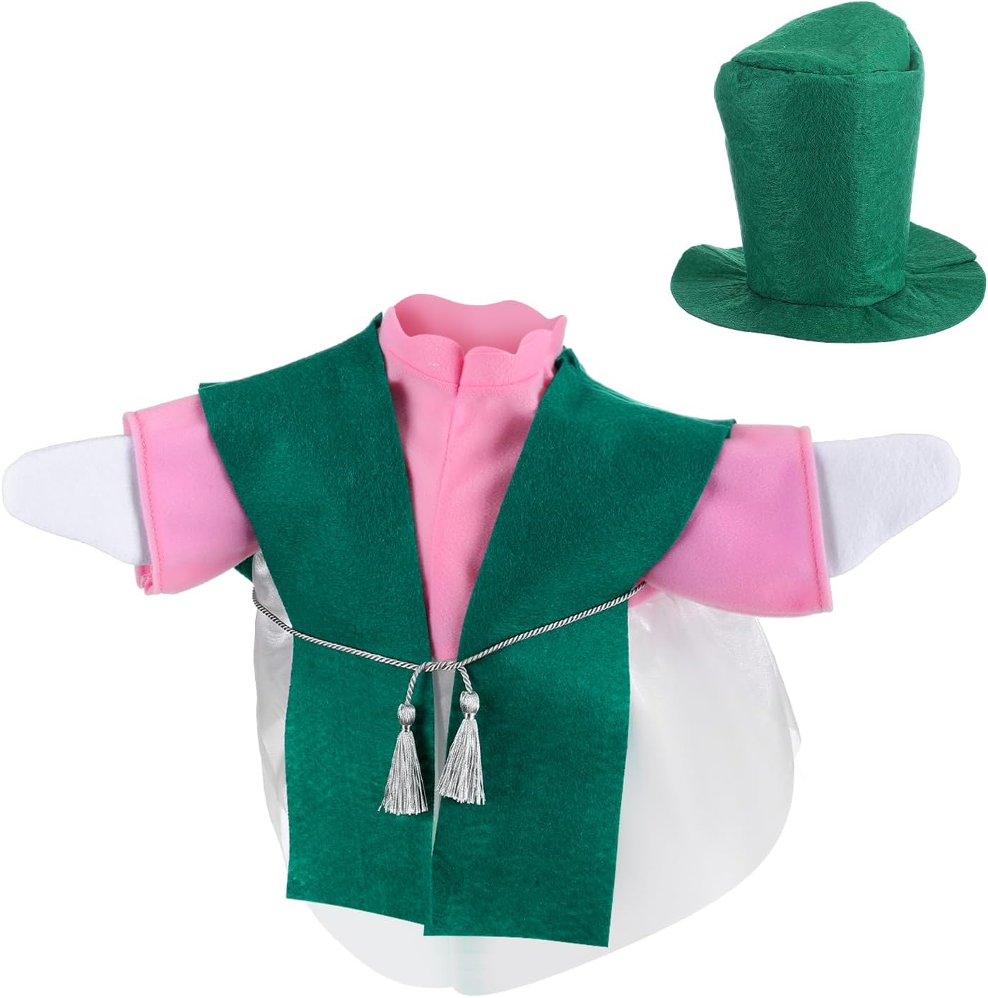 Traje ganso decoración patio 23pulg verde rosado