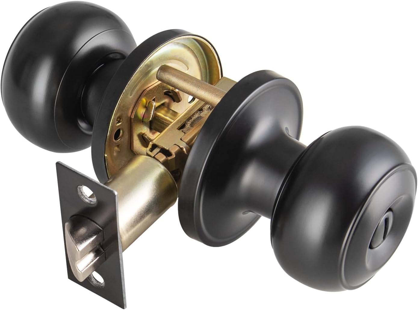 Pomos puerta negro mate para baño dormitorio sin llave