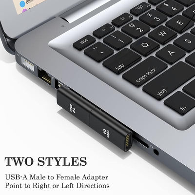 Adaptador USB 3.1 90 grados paquete 2 conector A macho a hembra