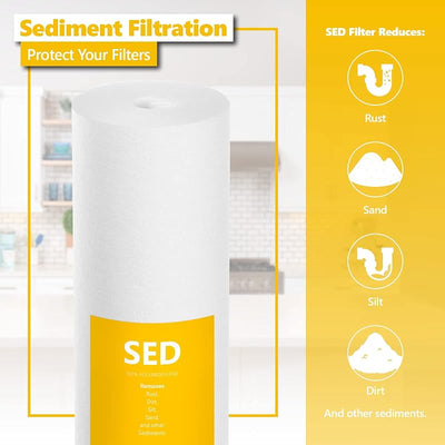 Filtro agua 5 micrones 4.5x20" SED alta capacidad