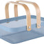 Cesta acero malla multifuncional con mango madera