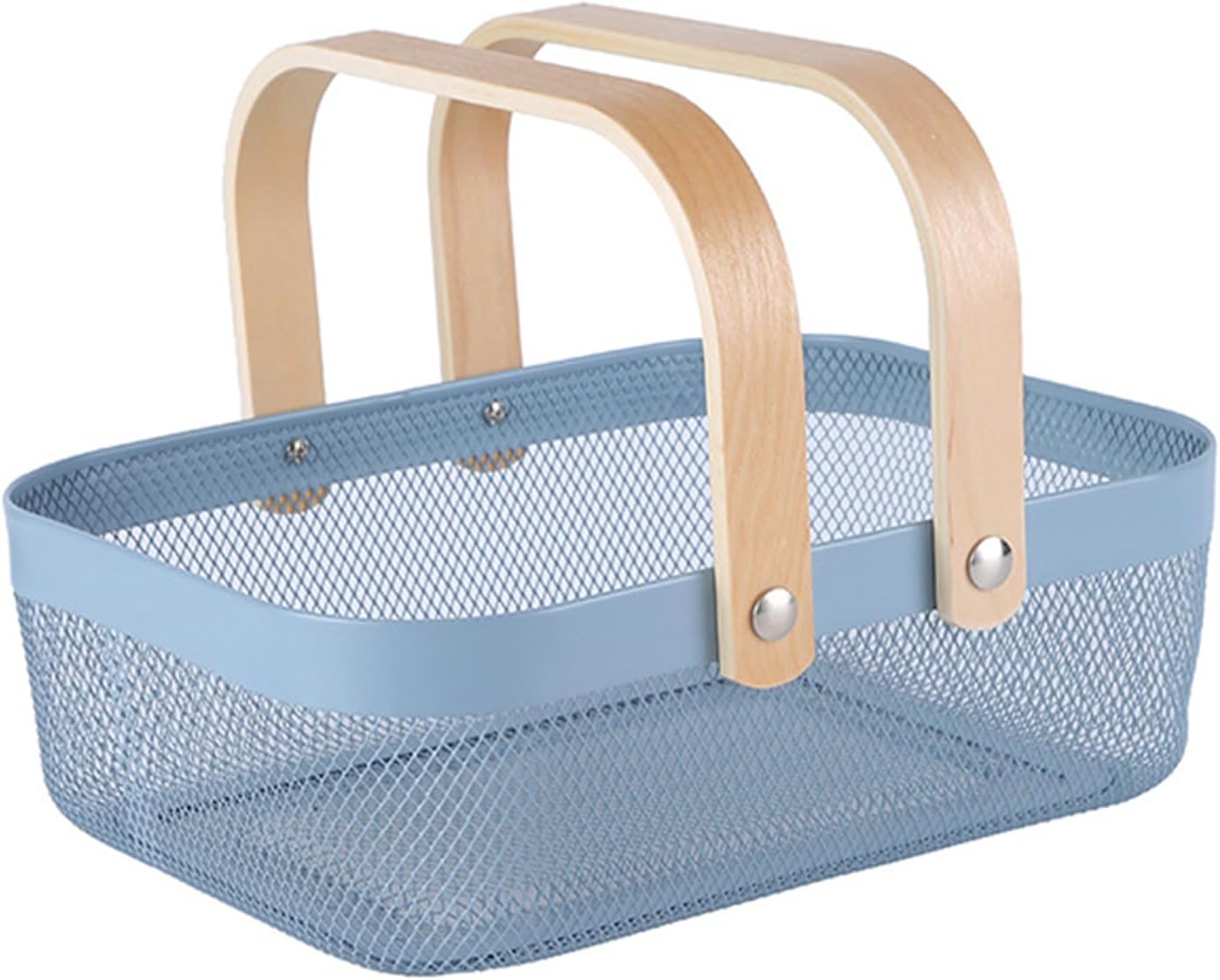 Cesta acero malla multifuncional con mango madera