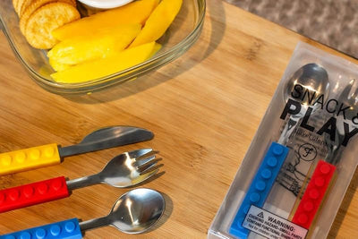 Juego 3 cubiertos para niños bloque entrelazado