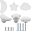 6 Pomos Cerámica Tocador Cajón Blancos Estilo Nube Luna