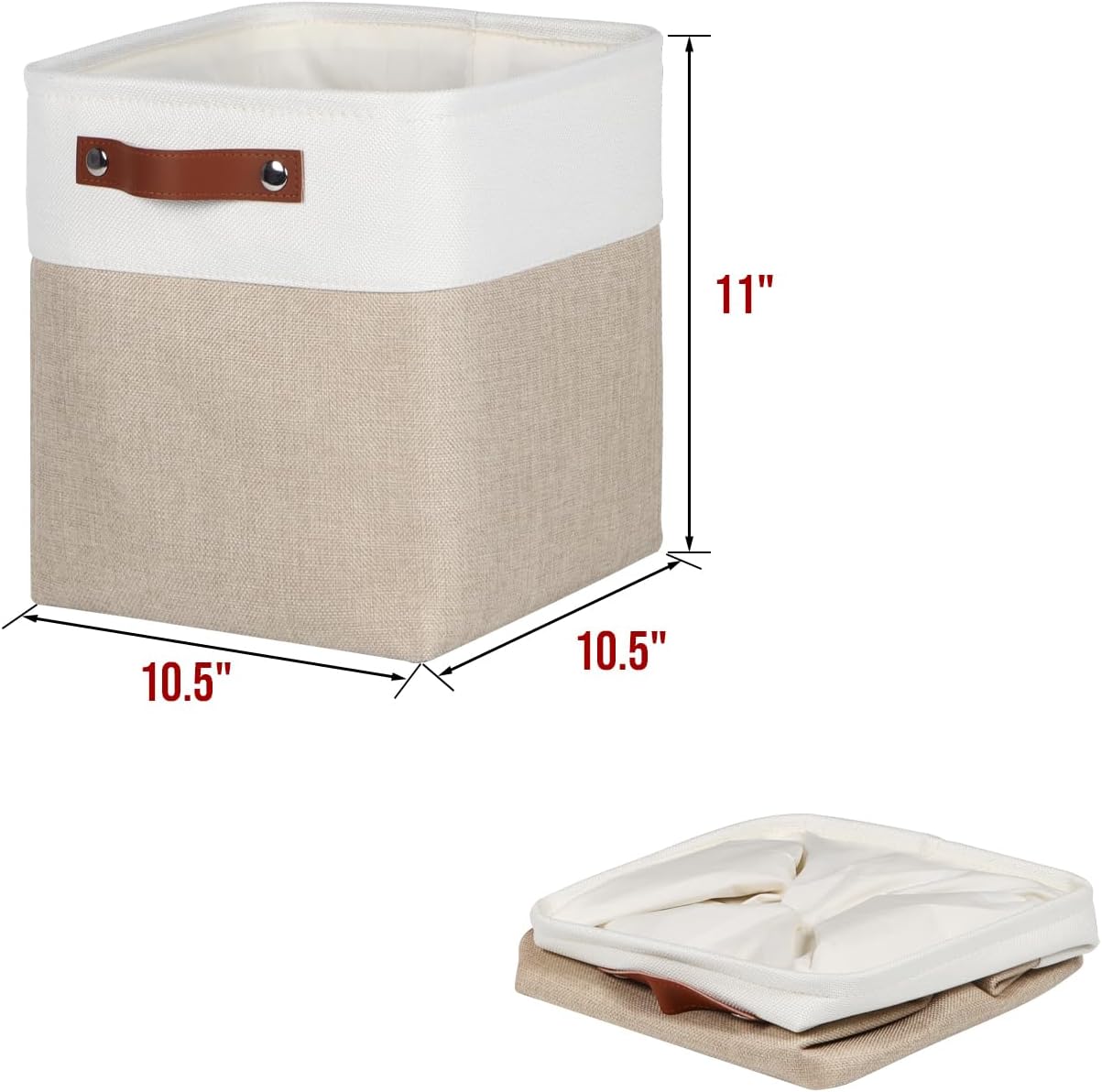 6 Pzas Cubos Almacenamiento Tela 10.5x10.5x11" Plegables