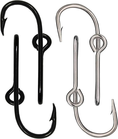 4 Ganchos para Sombrero Acero Carbono Plata Negro Blanco