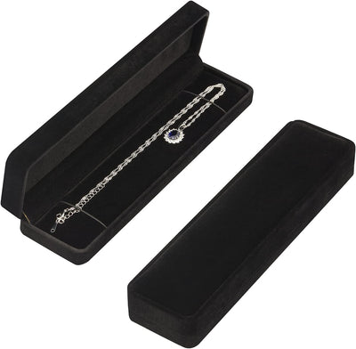 Caja terciopelo collar joyas 2 pzas almacenamiento