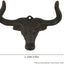 Gancho pared hierro fundido cabeza toro 5" 2uds