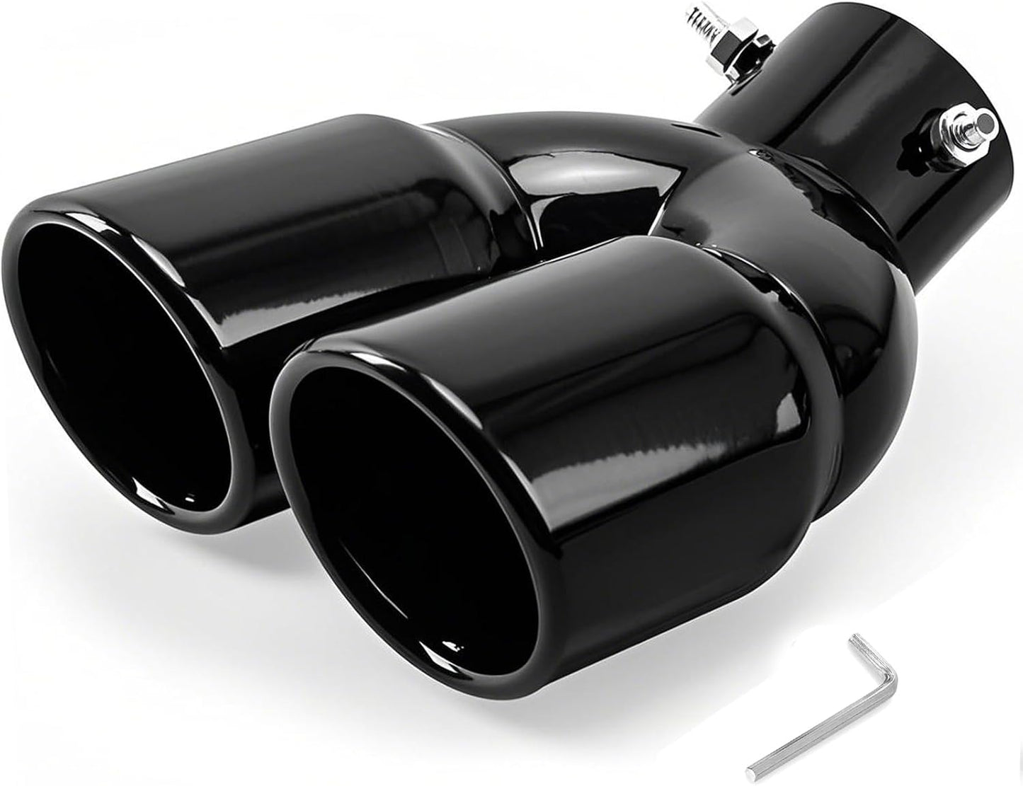 Puntas escape dobles tubo Y acero inox 2.5x3" Negro