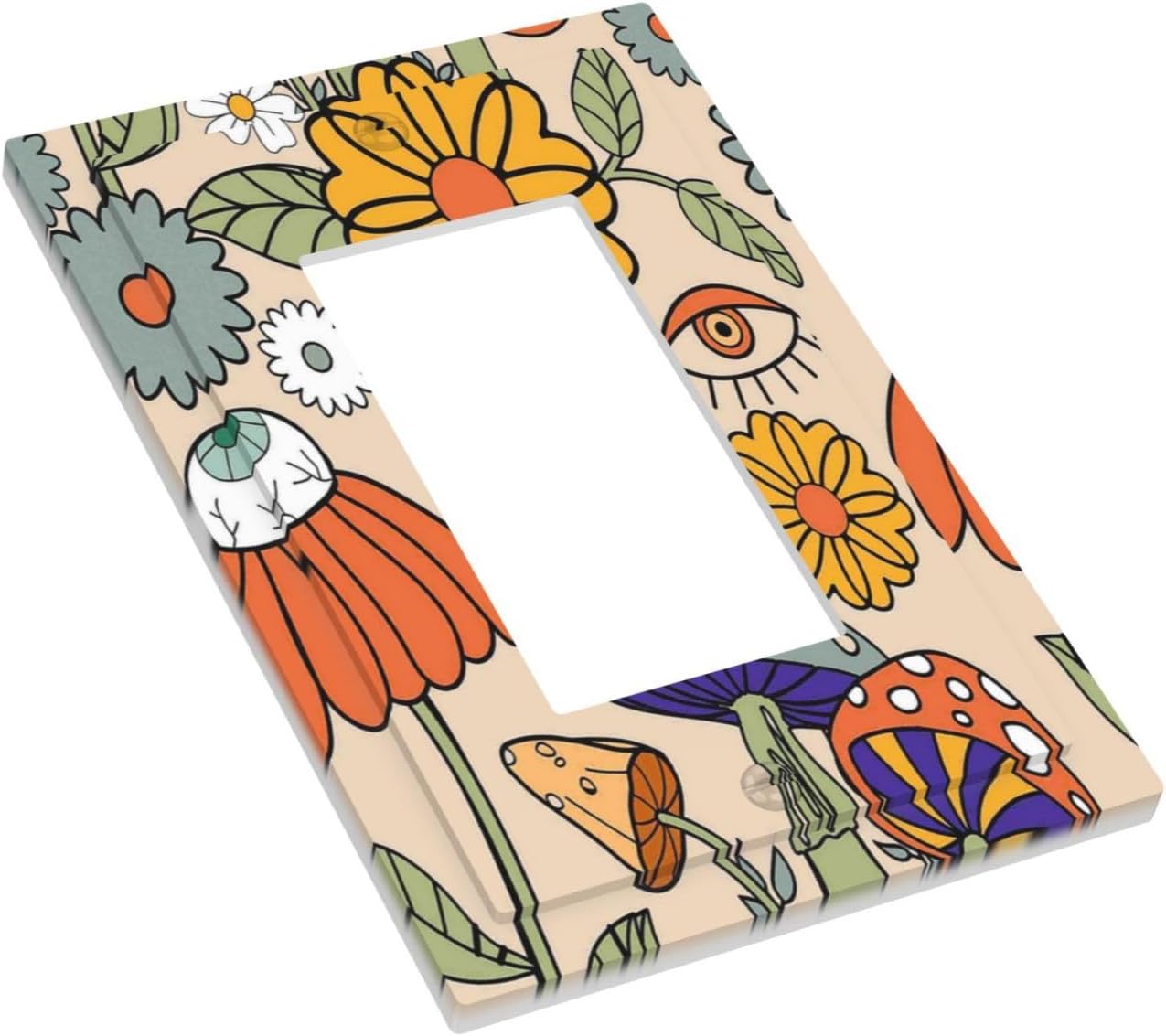 Cubiertas enchufes boho hongo flor rústico 1 gang