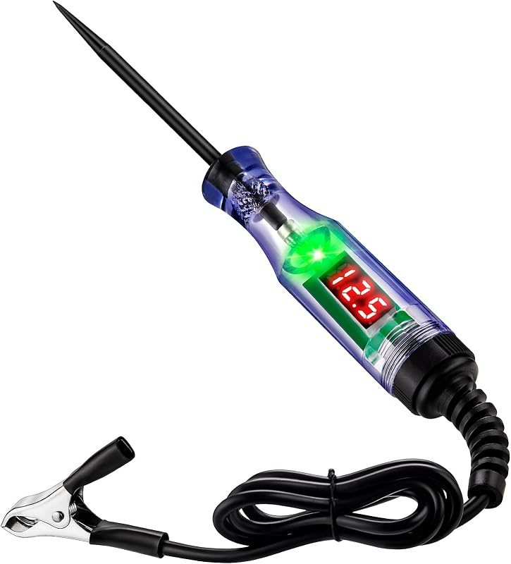 Probador luz automotriz LED 3-48V con voltímetro y sonda