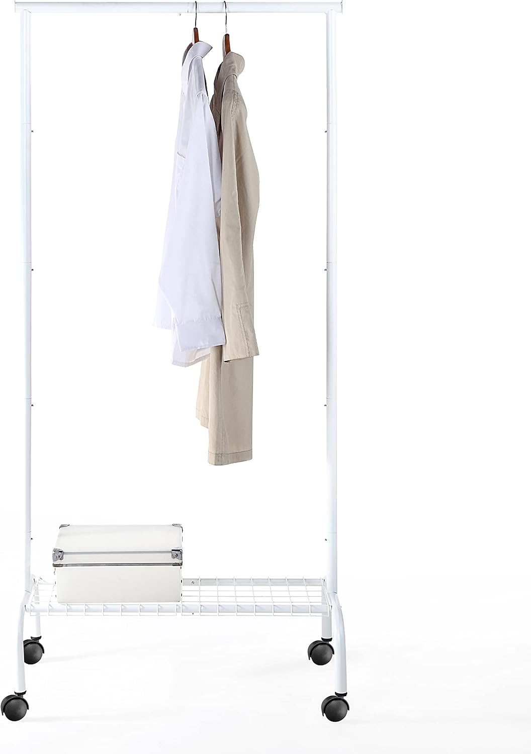 Perchero con ruedas metal 64.9" color blanco