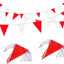 Banderín rojo y blanco triangular para fiestas