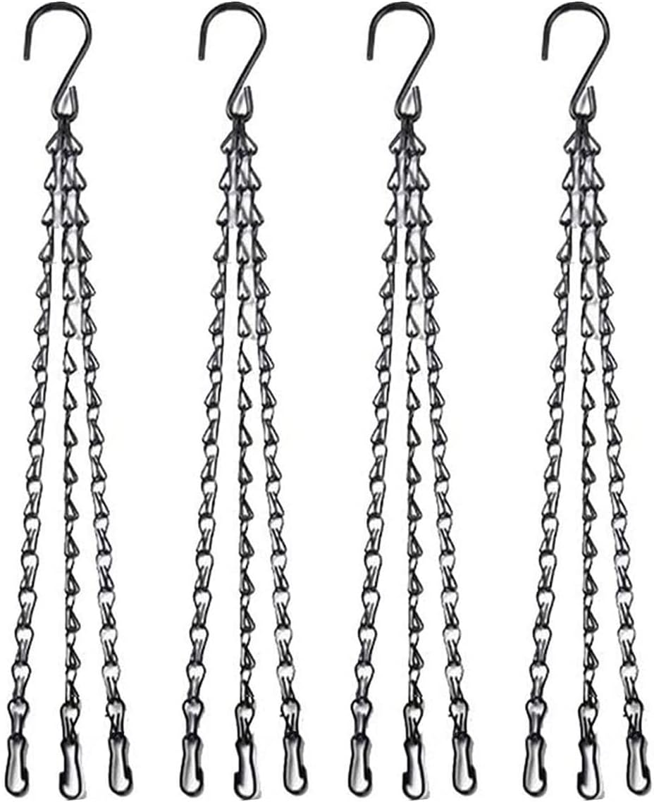 4 Cadenas Colgantes Negras 14pulg con Ganchos