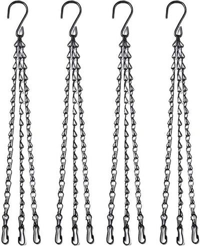 4 Cadenas Colgantes Negras 14pulg con Ganchos