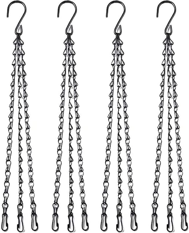 4 Cadenas Colgantes Negras 14pulg con Ganchos