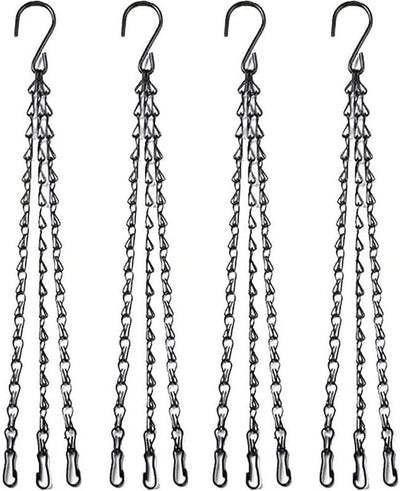 4 Cadenas Colgantes Negras 14pulg con Ganchos
