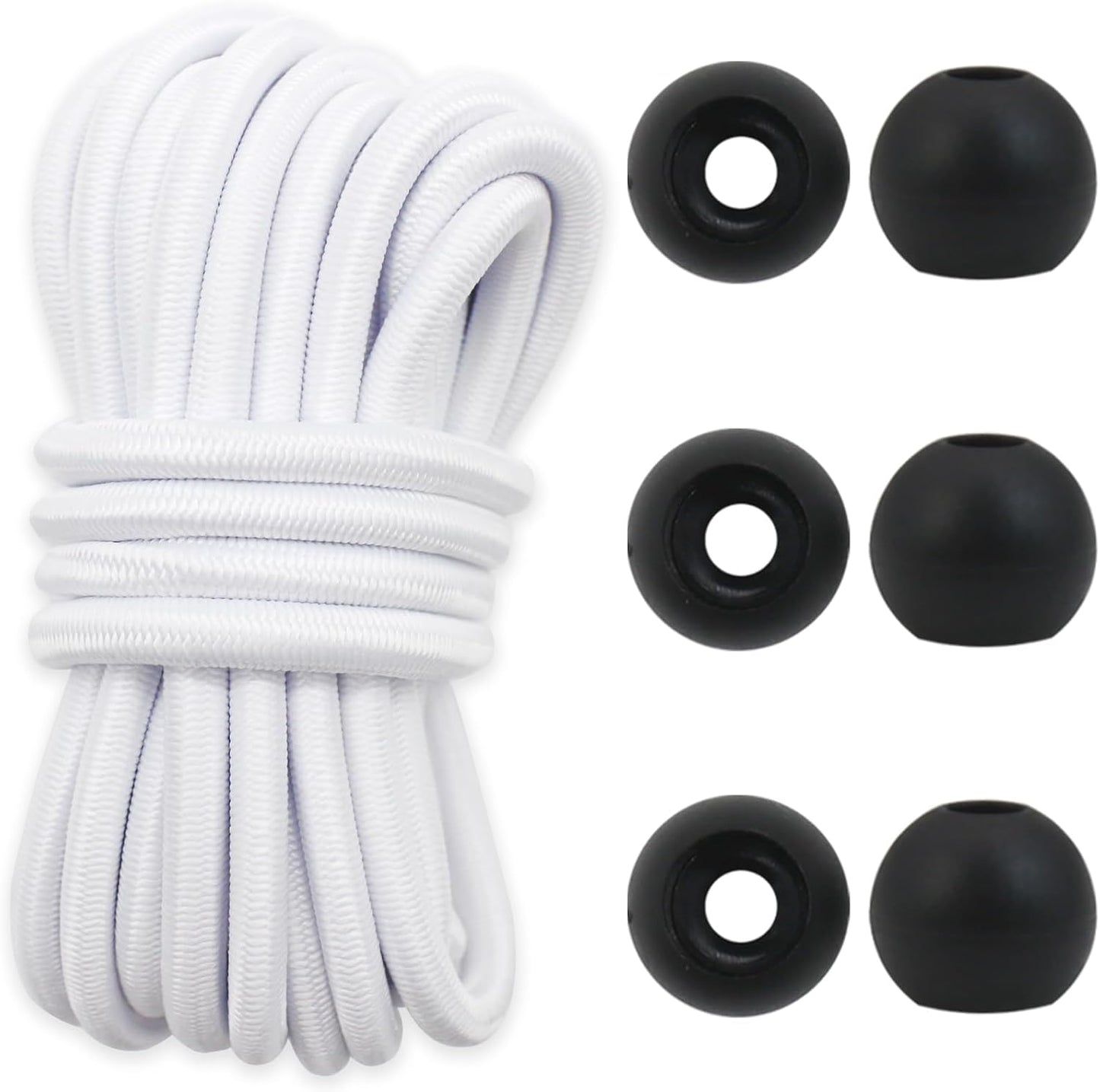 Cuerda elástica blanca 1/5pulg 15ft poliéster dacron