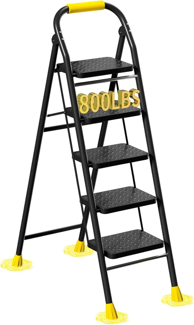 Escalera plegable 5 escalones pedal antideslizante patas gruesas 800lb