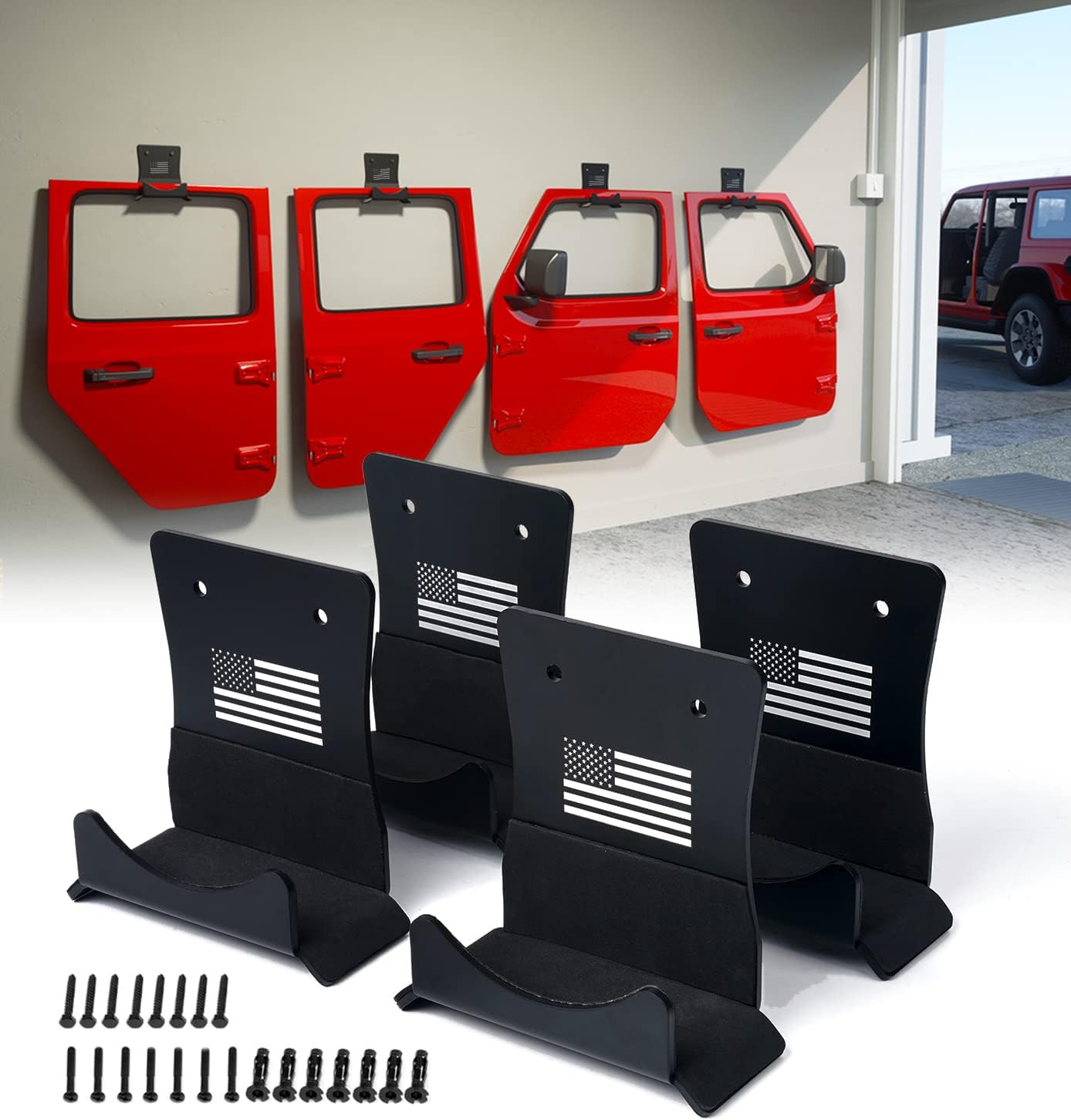 Perchas puerta bandera EE.UU. goma 4 PCS comp Jeep