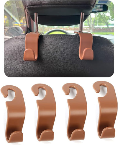 Gancho universal reposacabezas vehicular 4uds organizador marrón
