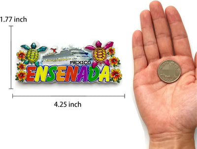 Imán nevera relieve 3D con crucero tortugas 4.25pulg