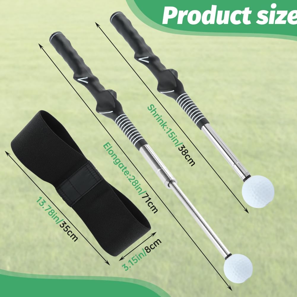 Entrenador golpeo golf retráctil con clic agarre