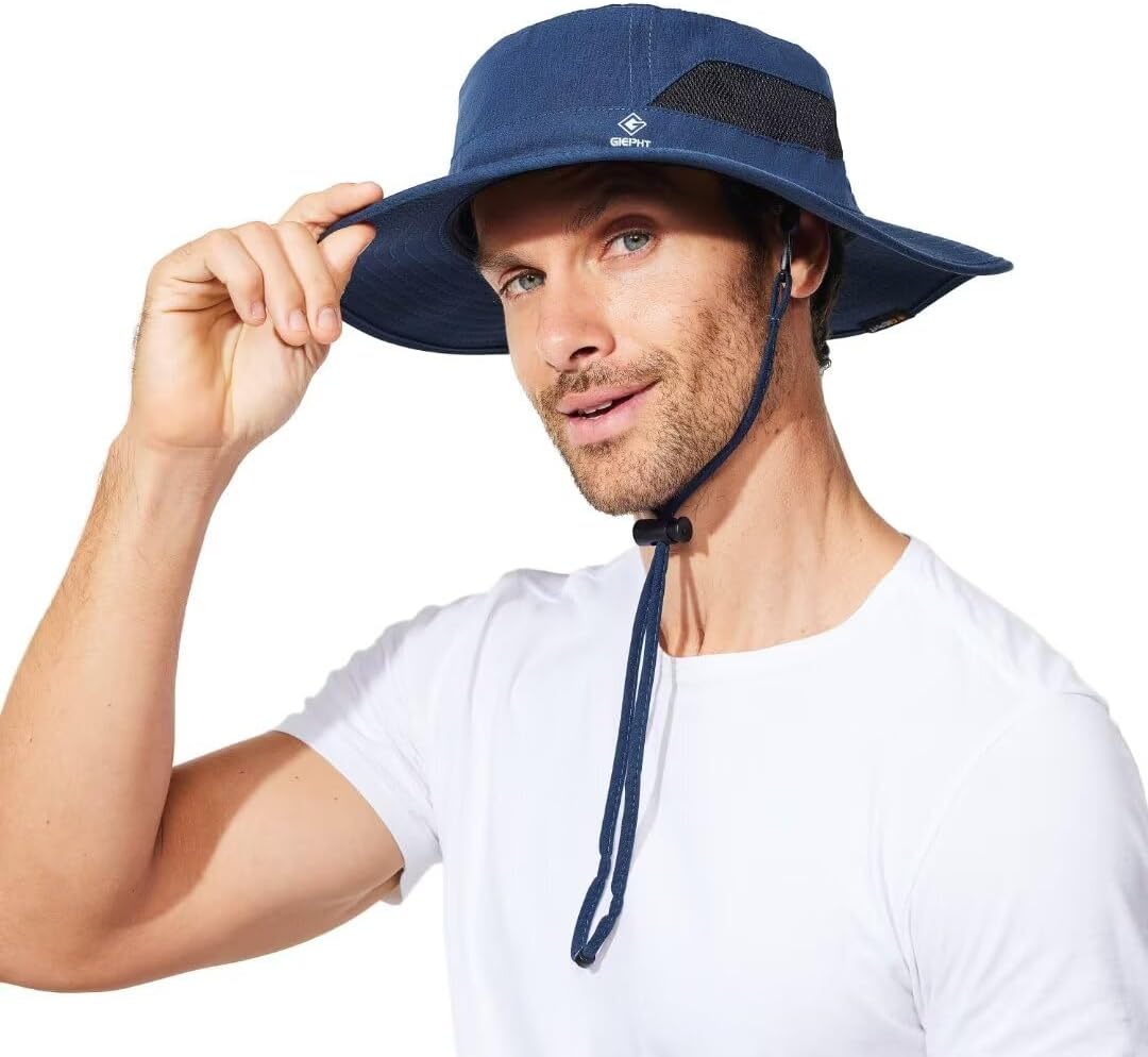 Sombrero pesca ala ancha UV SPF para hombre grande