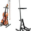 Soporte violín plegable ajustable con fundas antideslizantes negro