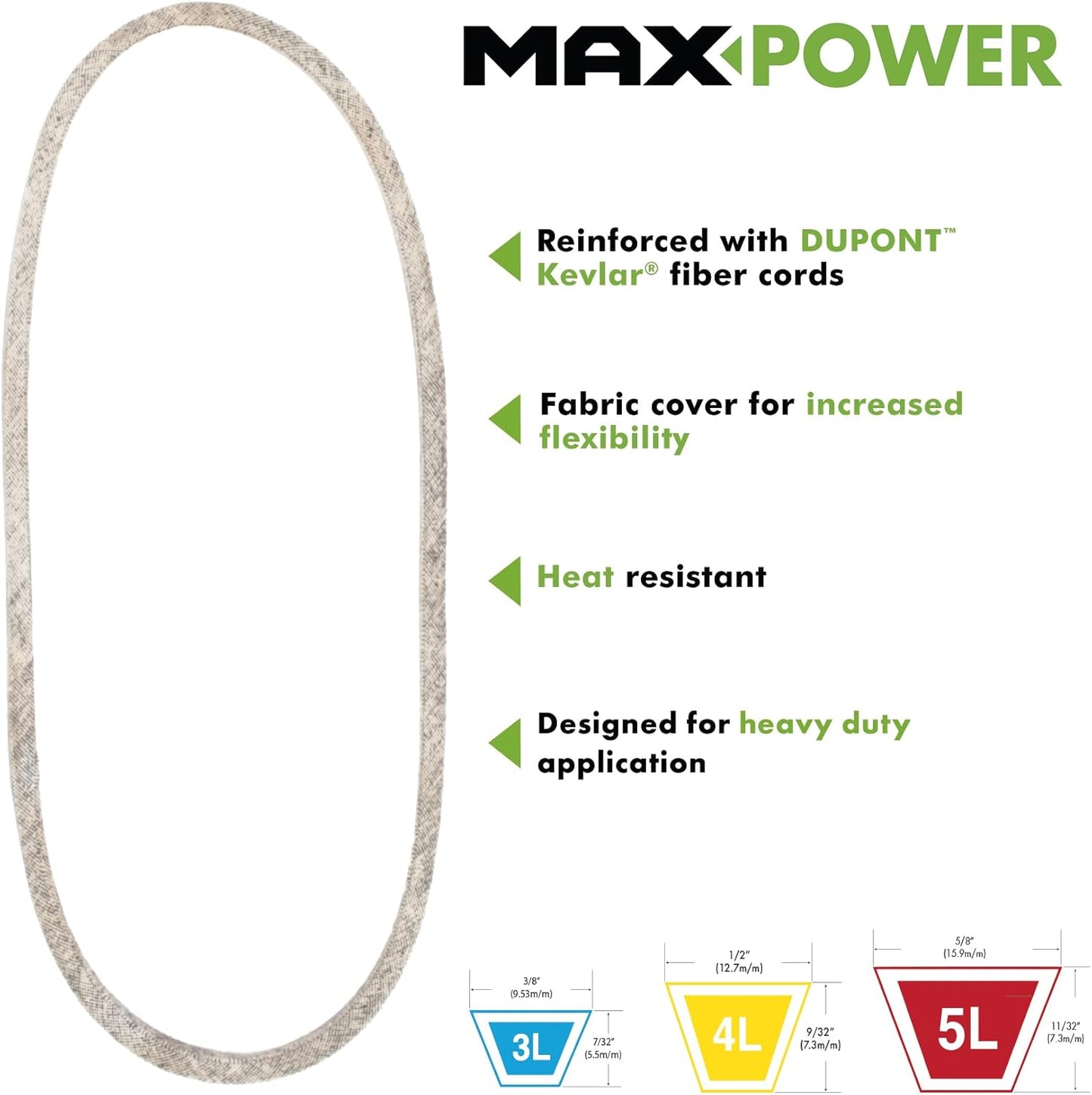 Cinturón reforzado fibra kevlar 3/8x37