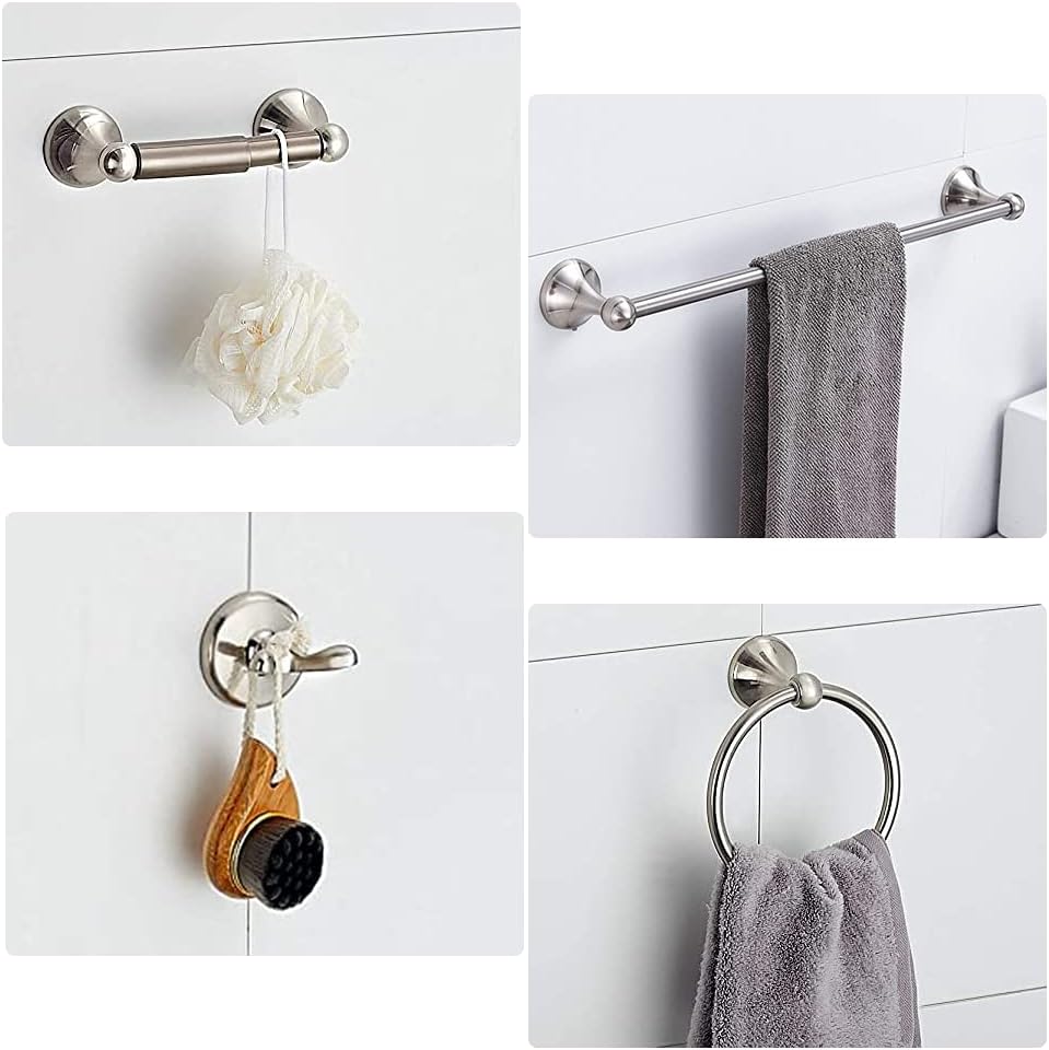 Set 8 Pzas Accesorios Baño Níquel Cepillado