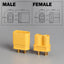 5 Pzas Conector Bala XT30U para Batería LiPo RC