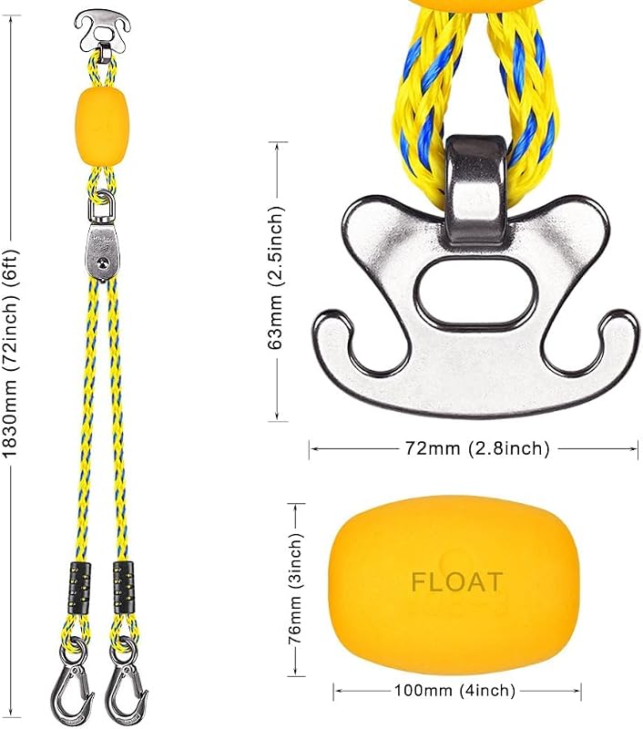 Cable remolque acero inox para embarcación deporte acuático