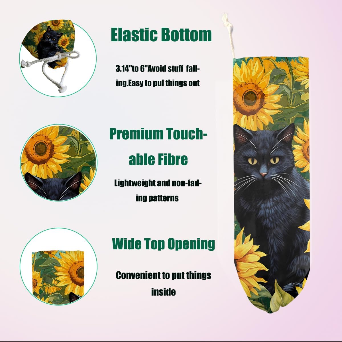 Soporte bolsas plástico gato para comestibles reutilizables