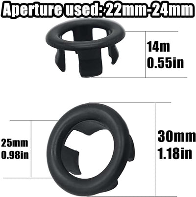 4 Anillos Cubierta Desbordamiento Lavabo Hogar Fregadero Negro