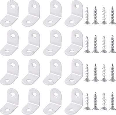 20 Pzas Soporte Metal 90 Grados para Estantes y Muebles