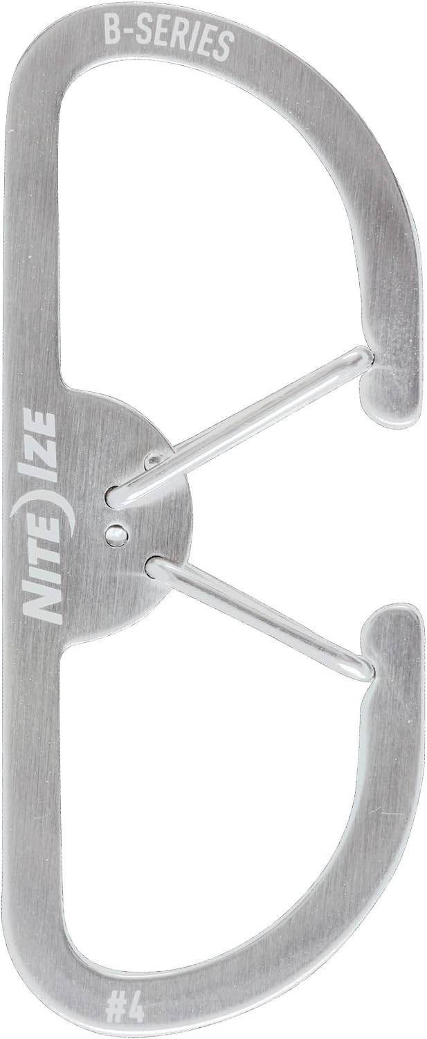 Mosquetón doble EDC acero inox tamaño 4