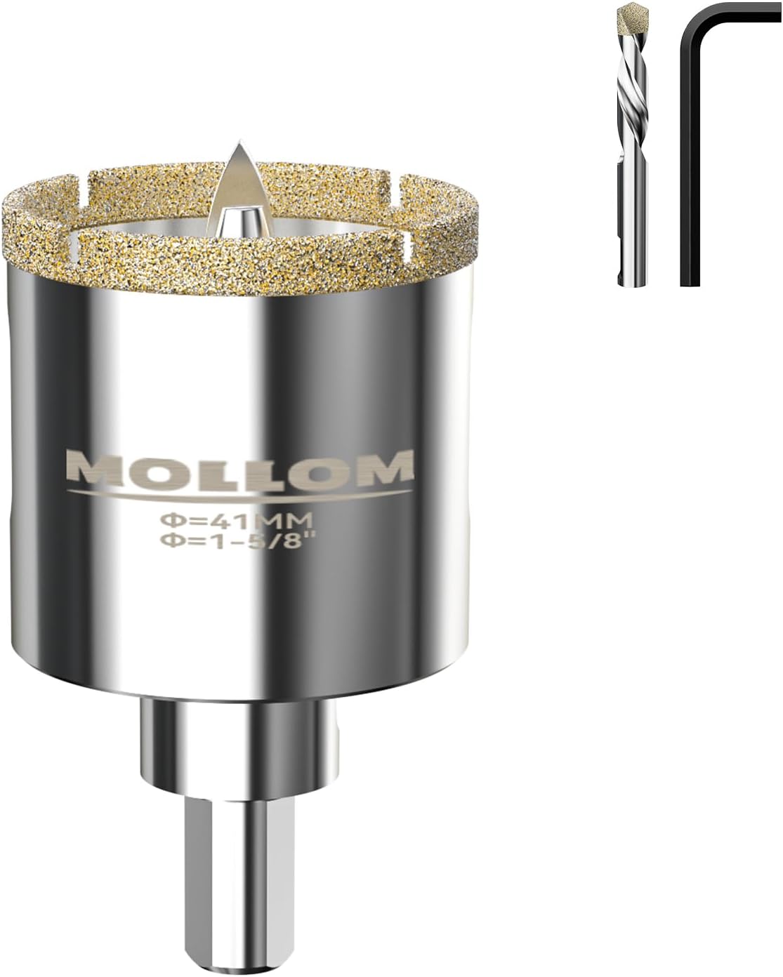 Sierra diamante 1-5/8 41mm broca piloto corte suave azulejos