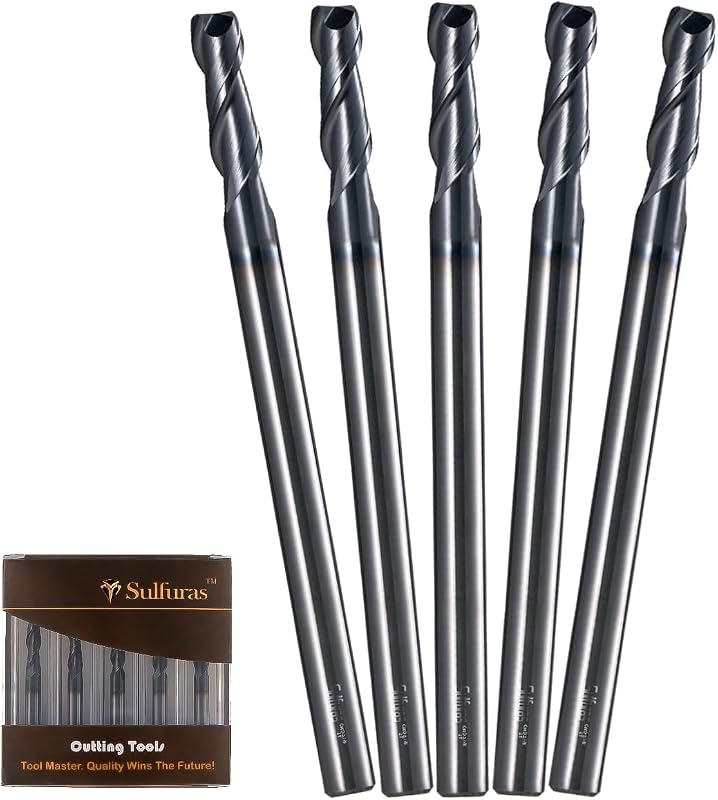 Set 5 Fresas Cuadradas Carburo 3/16pulg CNC Profesional
