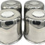 4 Tapas centrales acero inox 12,4cm para remolque camión RV