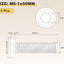 Tornillos M6-1x50 acero hexágono interior 5 pzas para muebles