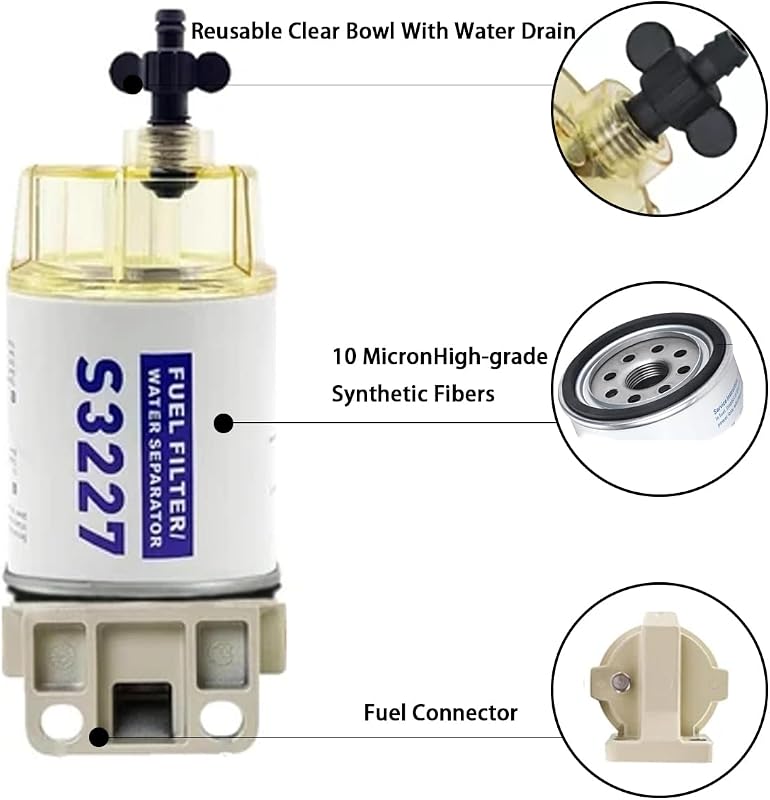 Separador agua filtro combustible Mercury S3227
