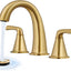 Grifo baño dorado cepillado 3 orificios con desagüe y
