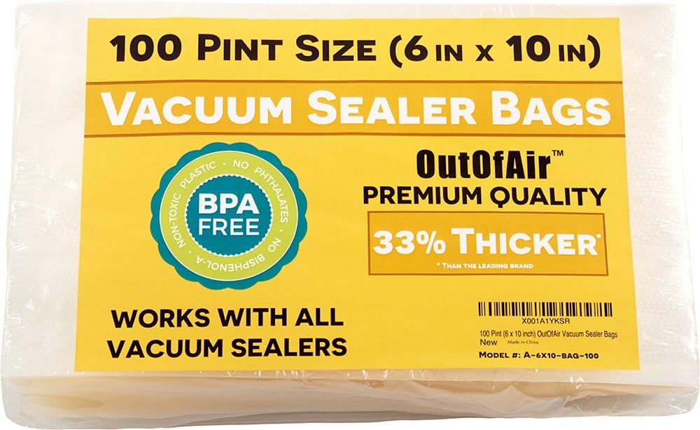 100 Bolsas Selladoras Vacío 6x10pulg Comp 33% Sin BPA