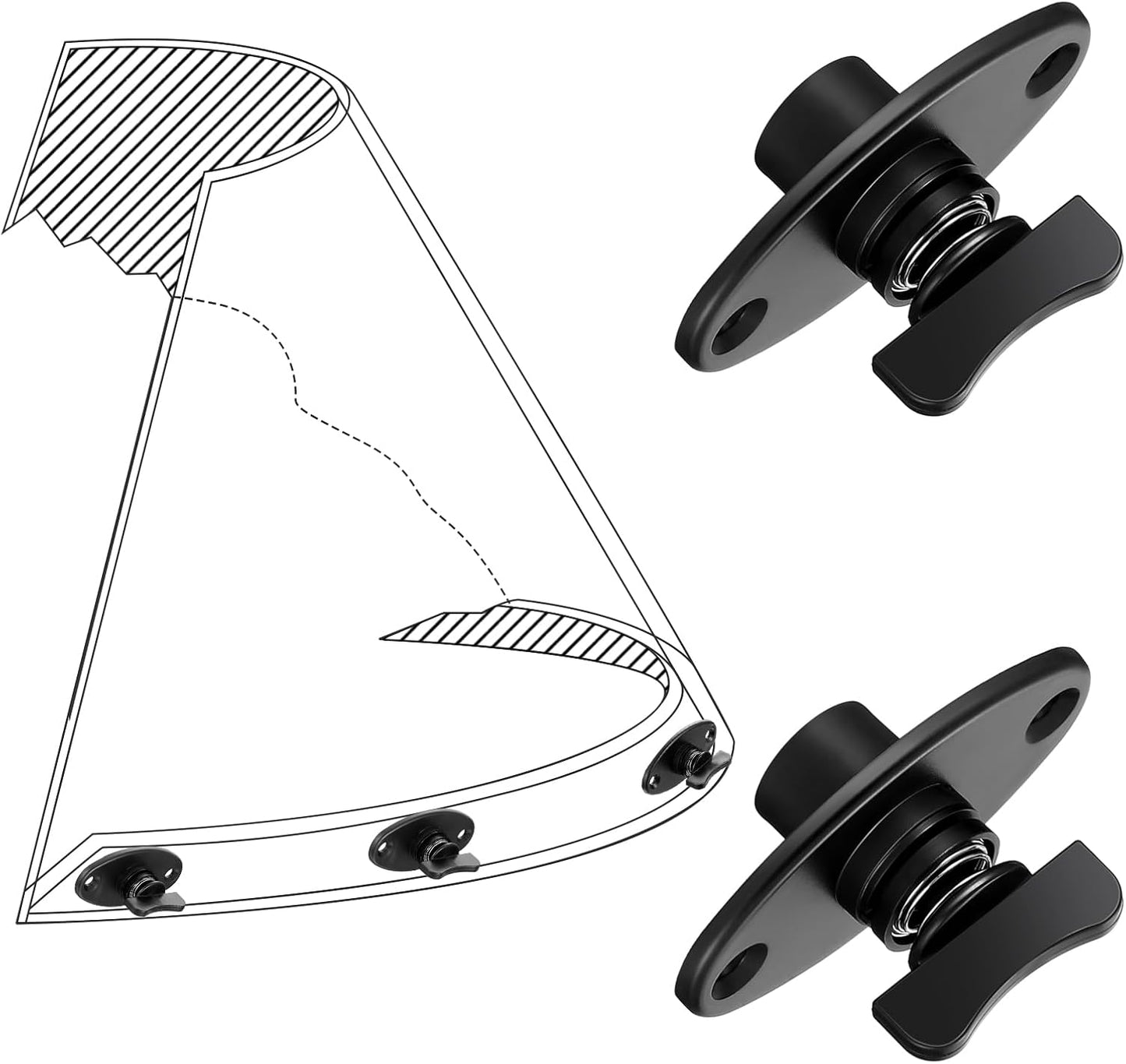 Set 10 sujetadores parabrisas barco clips repuesto