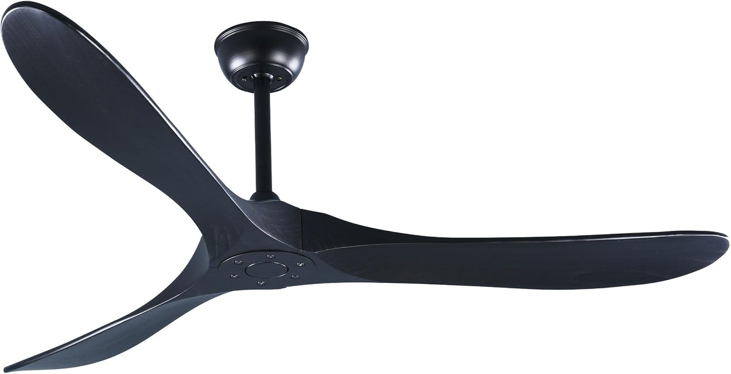 Ventilador techo 60pulg madera negra control remoto motor CC