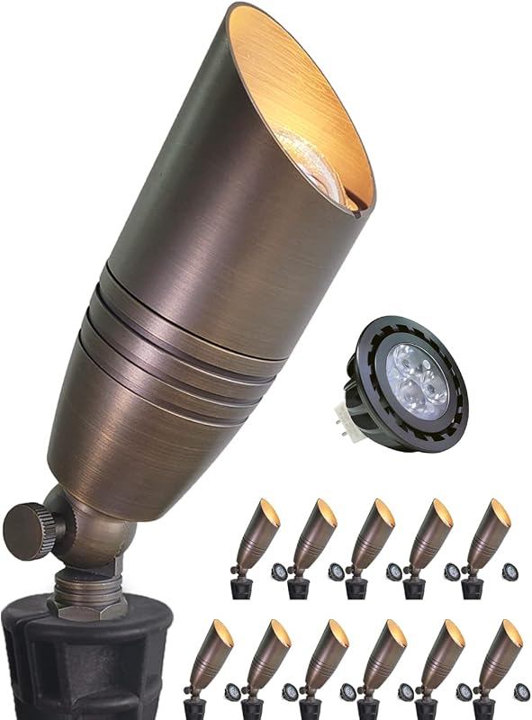 12 Focos Led Bajo Voltaje 12V 5W Blanco Cálido con Estaca